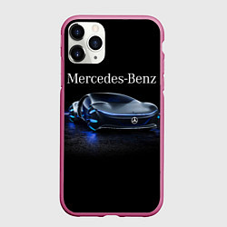 Чехол iPhone 11 Pro матовый MERCEDES, цвет: 3D-малиновый