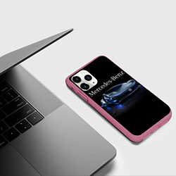 Чехол iPhone 11 Pro матовый MERCEDES, цвет: 3D-малиновый — фото 2