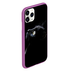 Чехол iPhone 11 Pro матовый Кот, цвет: 3D-фиолетовый — фото 2