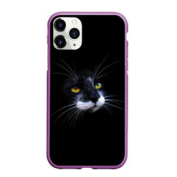 Чехол iPhone 11 Pro матовый Кот, цвет: 3D-фиолетовый