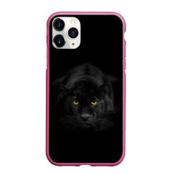 Чехол iPhone 11 Pro матовый Пантера, цвет: 3D-малиновый