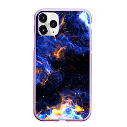 Чехол iPhone 11 Pro матовый Космос, цвет: 3D-розовый