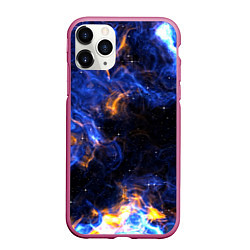 Чехол iPhone 11 Pro матовый Космос, цвет: 3D-малиновый