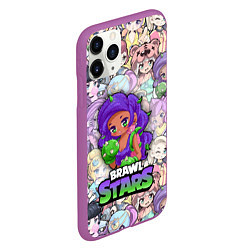 Чехол iPhone 11 Pro матовый BrawlStars Girls Oko, цвет: 3D-фиолетовый — фото 2