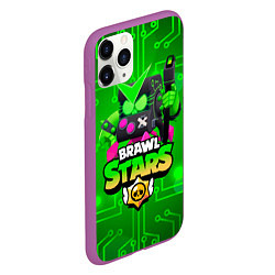 Чехол iPhone 11 Pro матовый Brawl Stars Virus 8-Bit, цвет: 3D-фиолетовый — фото 2