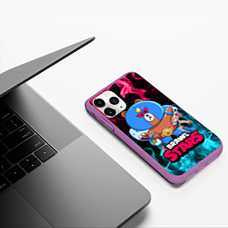 Чехол iPhone 11 Pro матовый BRAWL STARS EL BROWN, цвет: 3D-фиолетовый — фото 2