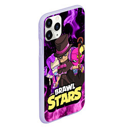 Чехол iPhone 11 Pro матовый BRAWL STARS MORTIS, цвет: 3D-светло-сиреневый — фото 2