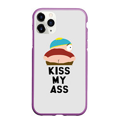 Чехол iPhone 11 Pro матовый Kiss My Ass, цвет: 3D-фиолетовый
