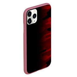 Чехол iPhone 11 Pro матовый RED BLACK MILITARY CAMO, цвет: 3D-малиновый — фото 2