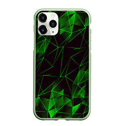 Чехол iPhone 11 Pro матовый GREEN STRIPES, цвет: 3D-салатовый