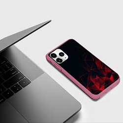 Чехол iPhone 11 Pro матовый RED STRIPES, цвет: 3D-малиновый — фото 2