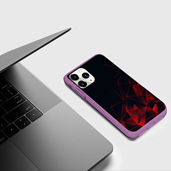 Чехол iPhone 11 Pro матовый RED STRIPES, цвет: 3D-фиолетовый — фото 2