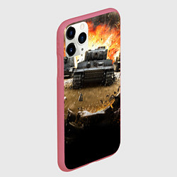 Чехол iPhone 11 Pro матовый ТАНКИ, цвет: 3D-малиновый — фото 2