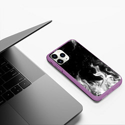 Чехол iPhone 11 Pro матовый БЕЛЫЙ ОГОНЬ, цвет: 3D-фиолетовый — фото 2