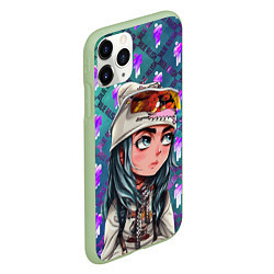 Чехол iPhone 11 Pro матовый BILLIE EILISH, цвет: 3D-салатовый — фото 2