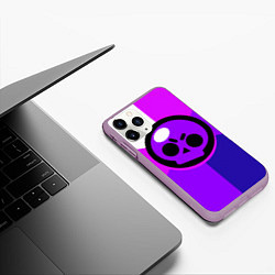 Чехол iPhone 11 Pro матовый BRAWL STARS, цвет: 3D-сиреневый — фото 2