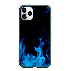 Чехол iPhone 11 Pro матовый СИНИЙ ОГОНЬ, цвет: 3D-темно-зеленый