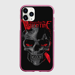 Чехол iPhone 11 Pro матовый Bullet For My Valentine, цвет: 3D-малиновый