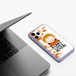 Чехол iPhone 11 Pro матовый Кенни вечно живой!, цвет: 3D-светло-сиреневый — фото 2