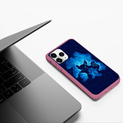 Чехол iPhone 11 Pro матовый Сквиртл Эша, цвет: 3D-малиновый — фото 2