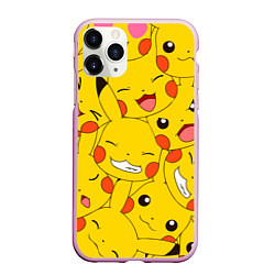 Чехол iPhone 11 Pro матовый Pikachu, цвет: 3D-розовый