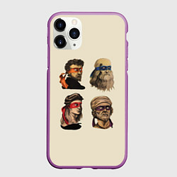 Чехол iPhone 11 Pro матовый Настоящие Черепашки, цвет: 3D-фиолетовый