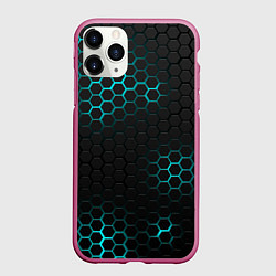 Чехол iPhone 11 Pro матовый СТАЛЬНАЯ НЕОНОВАЯ БРОНЯ, цвет: 3D-малиновый