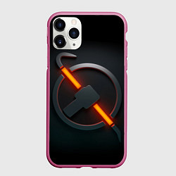 Чехол iPhone 11 Pro матовый HALF-LIFE, цвет: 3D-малиновый