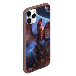 Чехол iPhone 11 Pro матовый SPACE FIRE DRAGO, цвет: 3D-коричневый — фото 2