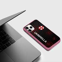 Чехол iPhone 11 Pro матовый UMBRELLA CORP, цвет: 3D-малиновый — фото 2
