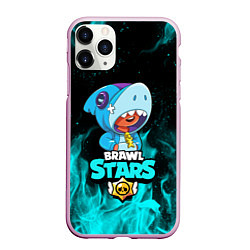 Чехол iPhone 11 Pro матовый BRAWL STARS LEON SHARK