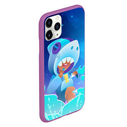 Чехол iPhone 11 Pro матовый LEON SHARK - BRAWL STARS, цвет: 3D-фиолетовый — фото 2