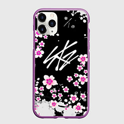 Чехол iPhone 11 Pro матовый Stray Kids, цвет: 3D-фиолетовый