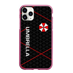 Чехол iPhone 11 Pro матовый UMBRELLA CORP, цвет: 3D-малиновый