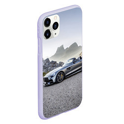 Чехол iPhone 11 Pro матовый Mercedes V8 Biturbo, цвет: 3D-светло-сиреневый — фото 2