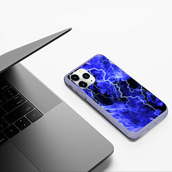 Чехол iPhone 11 Pro матовый МОЛНИЯ BLUE, цвет: 3D-светло-сиреневый — фото 2