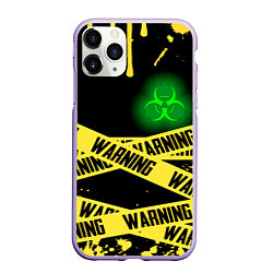 Чехол iPhone 11 Pro матовый Warning, цвет: 3D-светло-сиреневый