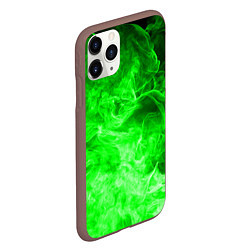 Чехол iPhone 11 Pro матовый ОГОНЬ GREEN NEON, цвет: 3D-коричневый — фото 2