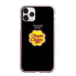 Чехол iPhone 11 Pro матовый Chupa chups, цвет: 3D-розовый