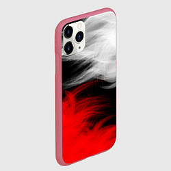 Чехол iPhone 11 Pro матовый ПЕРЬЯ, цвет: 3D-малиновый — фото 2