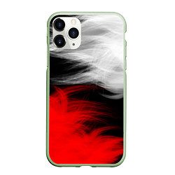 Чехол iPhone 11 Pro матовый ПЕРЬЯ, цвет: 3D-салатовый