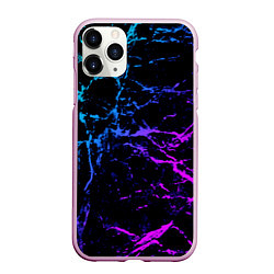 Чехол iPhone 11 Pro матовый МРАМОР NEON, цвет: 3D-розовый