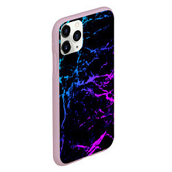 Чехол iPhone 11 Pro матовый МРАМОР NEON, цвет: 3D-розовый — фото 2