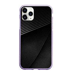 Чехол iPhone 11 Pro матовый МЕТАЛЛИЧЕСКИЕ ПОЛОСЫ, цвет: 3D-светло-сиреневый