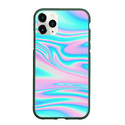 Чехол iPhone 11 Pro матовый WAVES, цвет: 3D-темно-зеленый