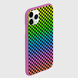 Чехол iPhone 11 Pro матовый РАДУЖНАЯ ШАХМАТКА, цвет: 3D-фиолетовый — фото 2