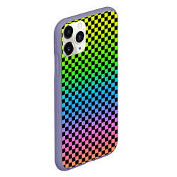 Чехол iPhone 11 Pro матовый РАДУЖНАЯ ШАХМАТКА, цвет: 3D-серый — фото 2