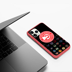 Чехол iPhone 11 Pro матовый Atlanta Hawks 1, цвет: 3D-красный — фото 2