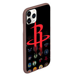 Чехол iPhone 11 Pro матовый Houston Rockets 2, цвет: 3D-коричневый — фото 2