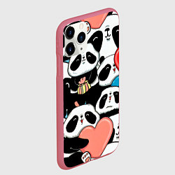 Чехол iPhone 11 Pro матовый Панды, цвет: 3D-малиновый — фото 2